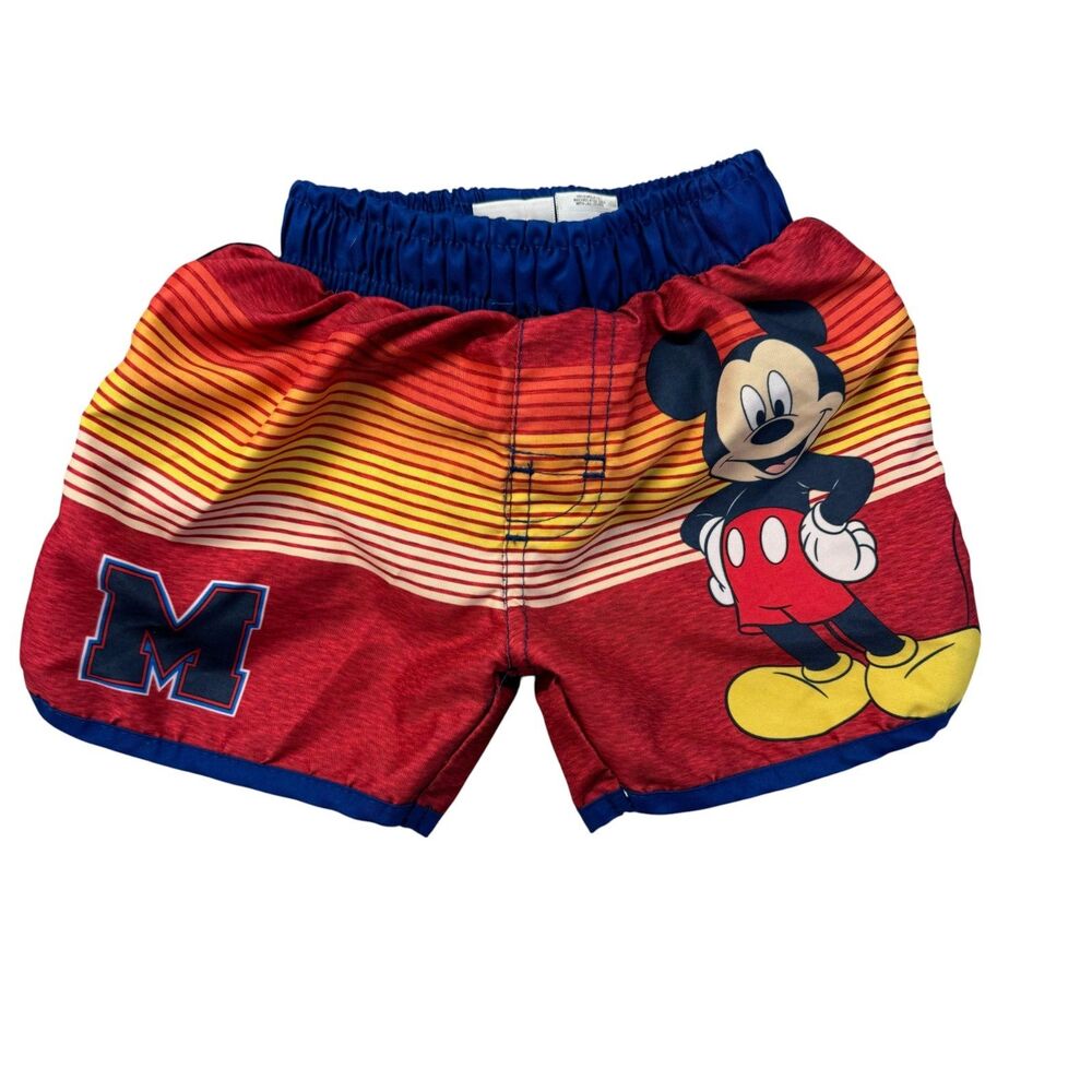 Mickey Mouse Swim Trunks Toddler 12 Months Colorful Swimming Bathing Suit Disney